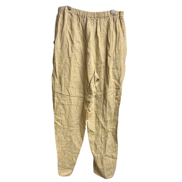 Flax by Jeanne Engelhart Linen Pants Small Toffee Brown Long Tapered Lagenlook - Picture 8 of 8